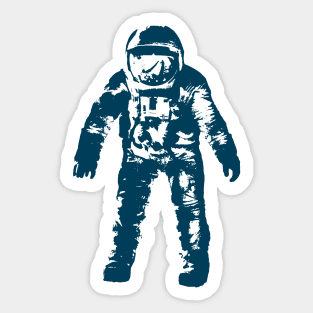 Blue Vector Illustration of Astronaut Spaceman Sticker